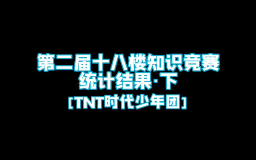 [图]〖TNT时代少年团〗第二届十八楼知识竞赛统计结果·下