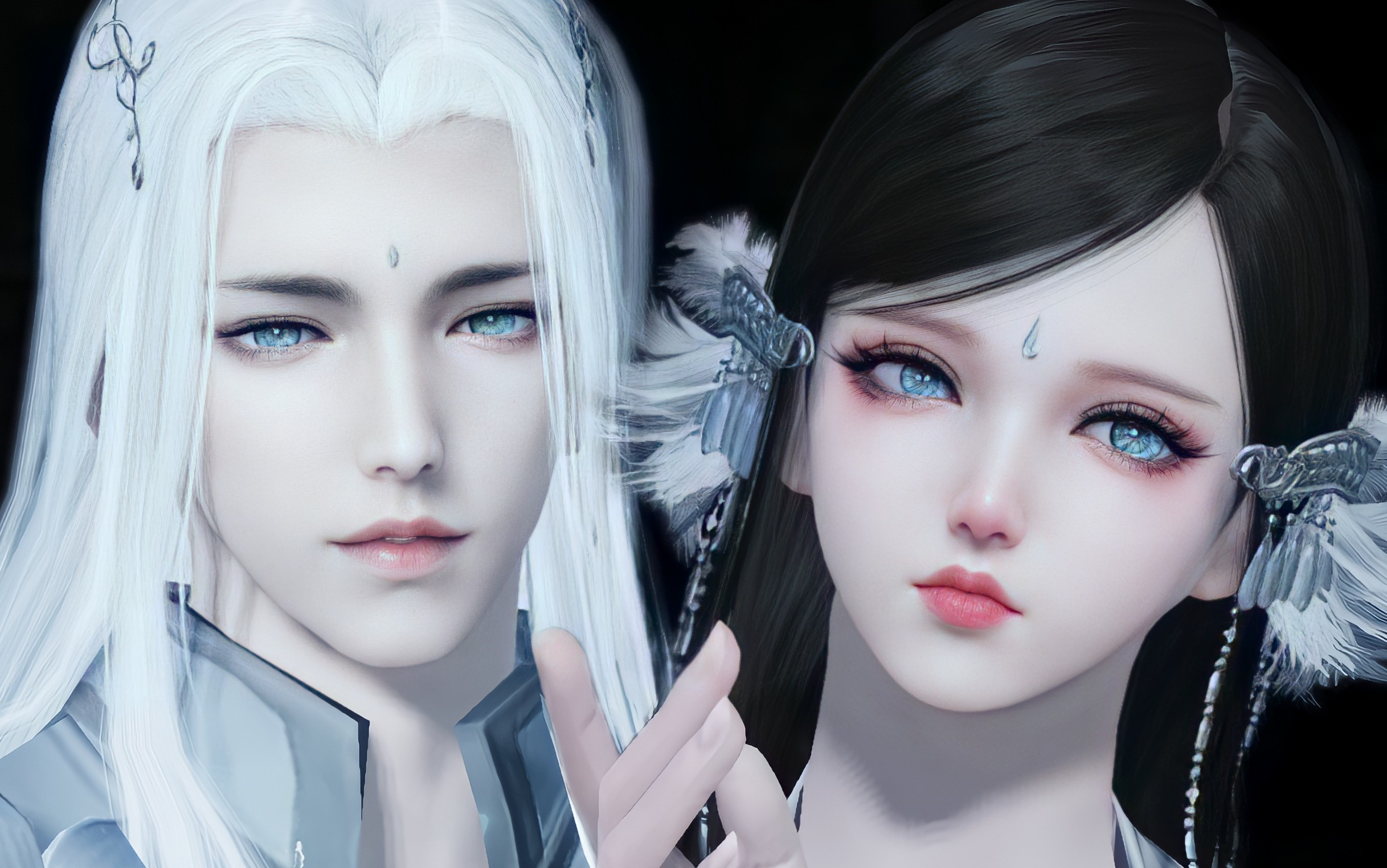 月影相随cp捏脸数据天刀天涯明月刀手游冰月冰影