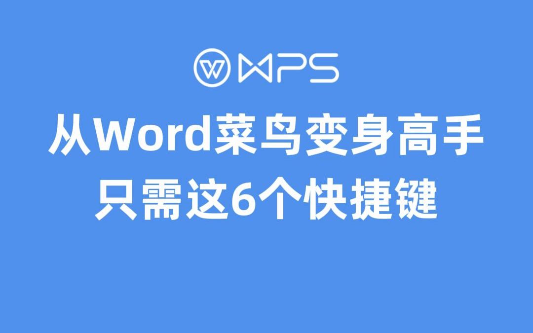 简单好记!这6个效率快捷键,真的好用! 【WPS文档】哔哩哔哩bilibili