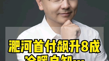 合肥淝河首付飙升到8成,底气何在?#合肥楼市 #合肥买房 #合肥房产哔哩哔哩bilibili