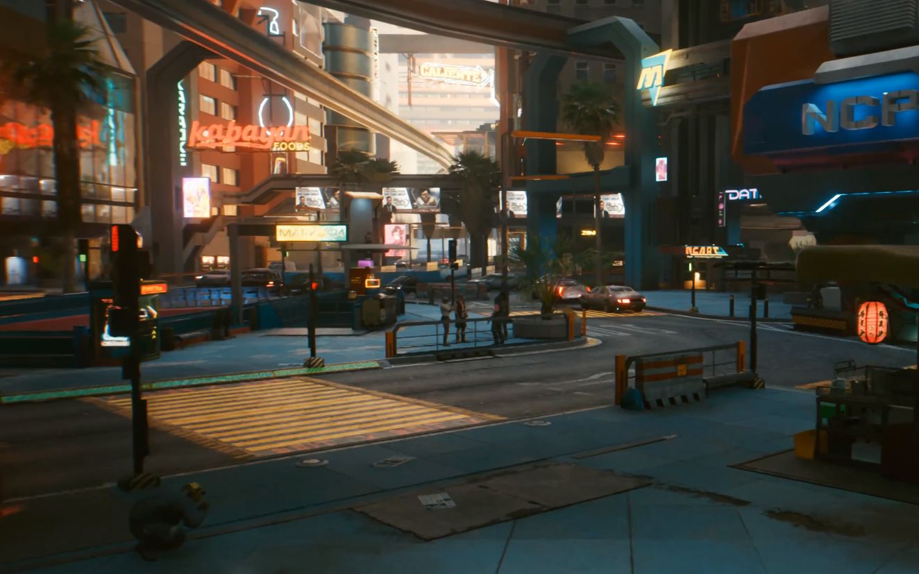 【赛博朋克2077】笔记本i7 1660ti全高画质夜间风景巡览及帧数测试