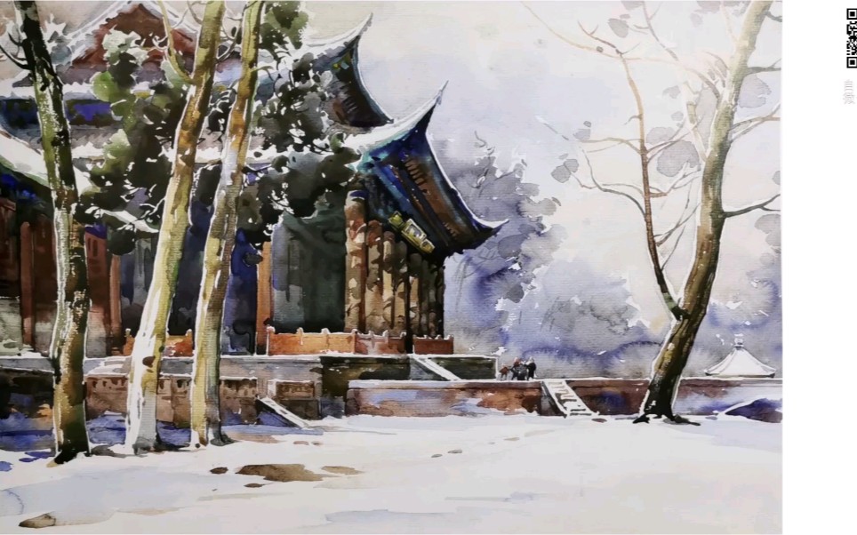 水彩古典建筑风景绘画过程 临摹华宜玉经典作品哔哩哔哩bilibili