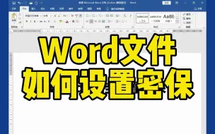 Download Video: 如何给Word文件设置密保？