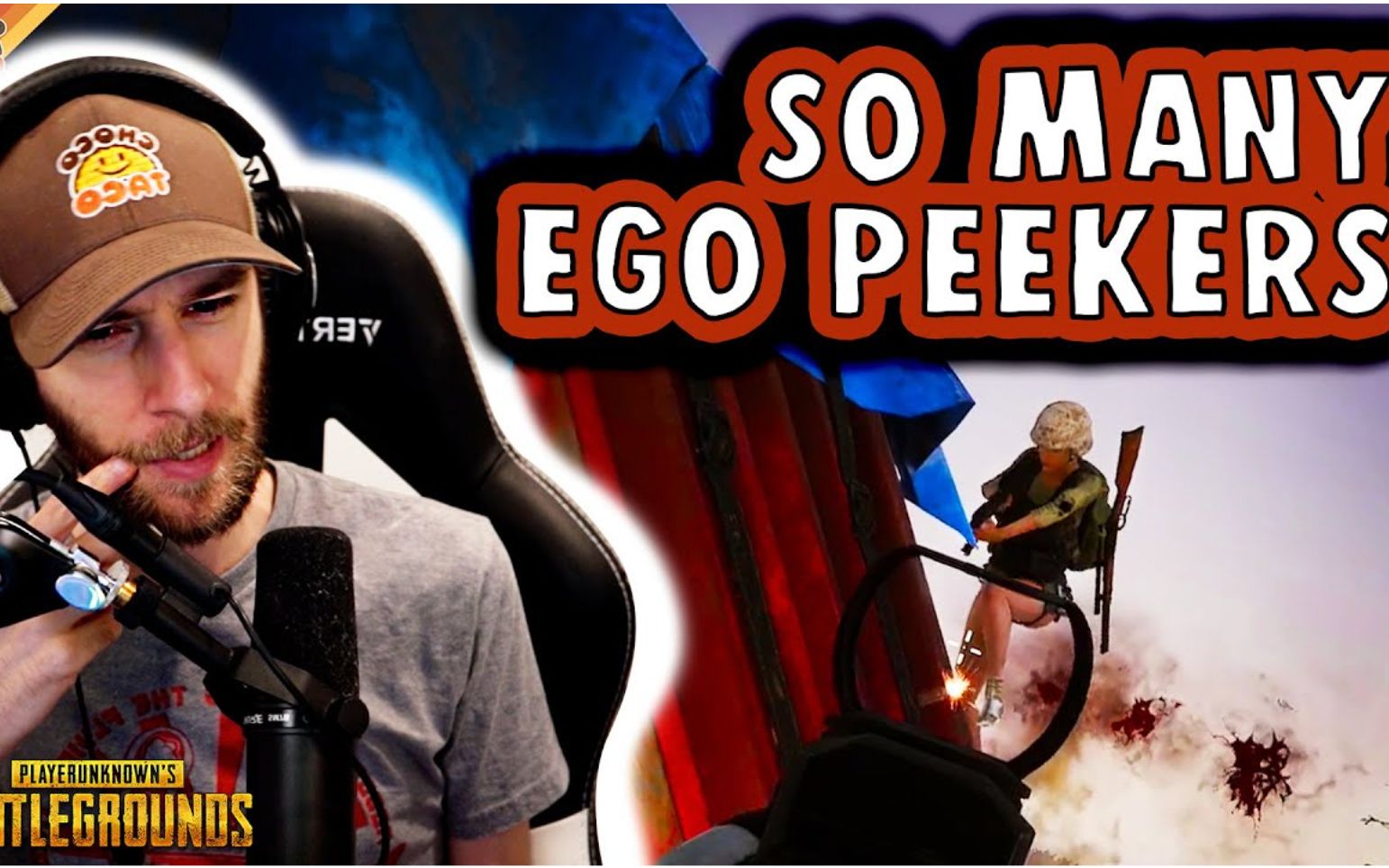 【chocotaco】今天勇敢探头对枪的敌人好多!甜饼用最强空投p90吃鸡!