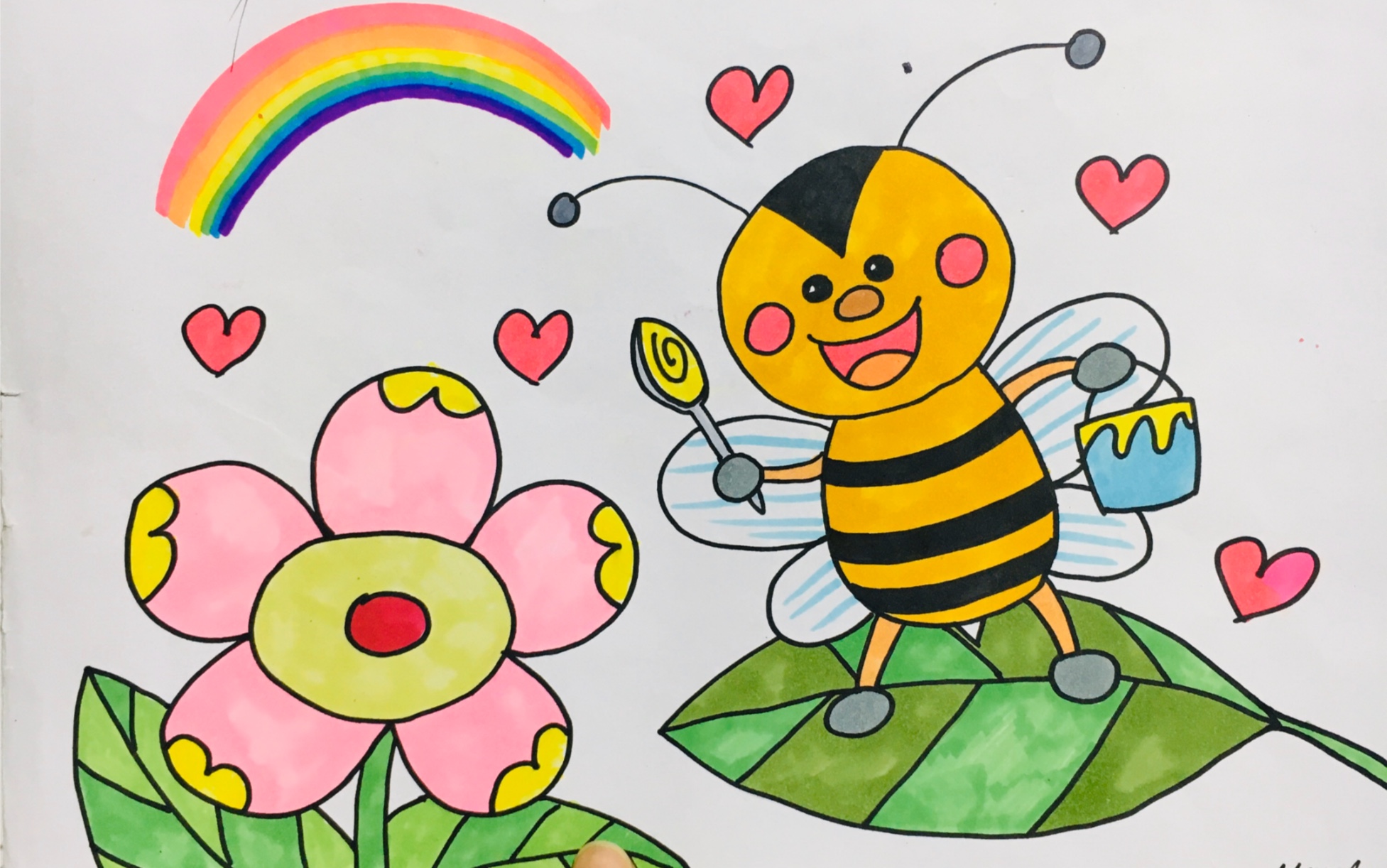 蜜蜂采蜜画法图片
