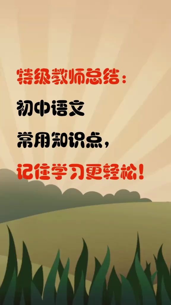 1995特级教师总结,初中语文常用知识点,记住学习更轻松 学霸秘籍哔哩哔哩bilibili