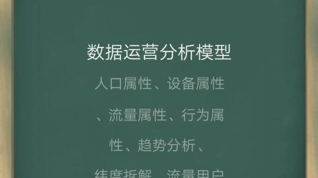 数据运营分析模型人口属性、设备属性、流量属性、行为属性、趋势分析、纬度拆解 、流量用户触达量、流失用户召回、活动参与人数、点击互动哔哩哔哩...