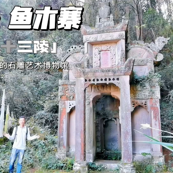鱼木寨民间十三陵之向梓墓，悬崖绝壁上的土家族石雕艺术博物馆…_