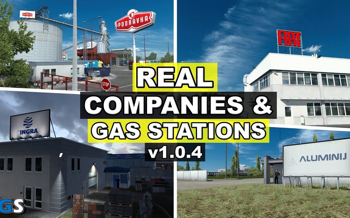 【YouTube】欧卡2mod真实公司和加油站 v1.0.4|ETS2 1.49| Real Companies & Gas Stations v1.0.4哔哩哔哩bilibili