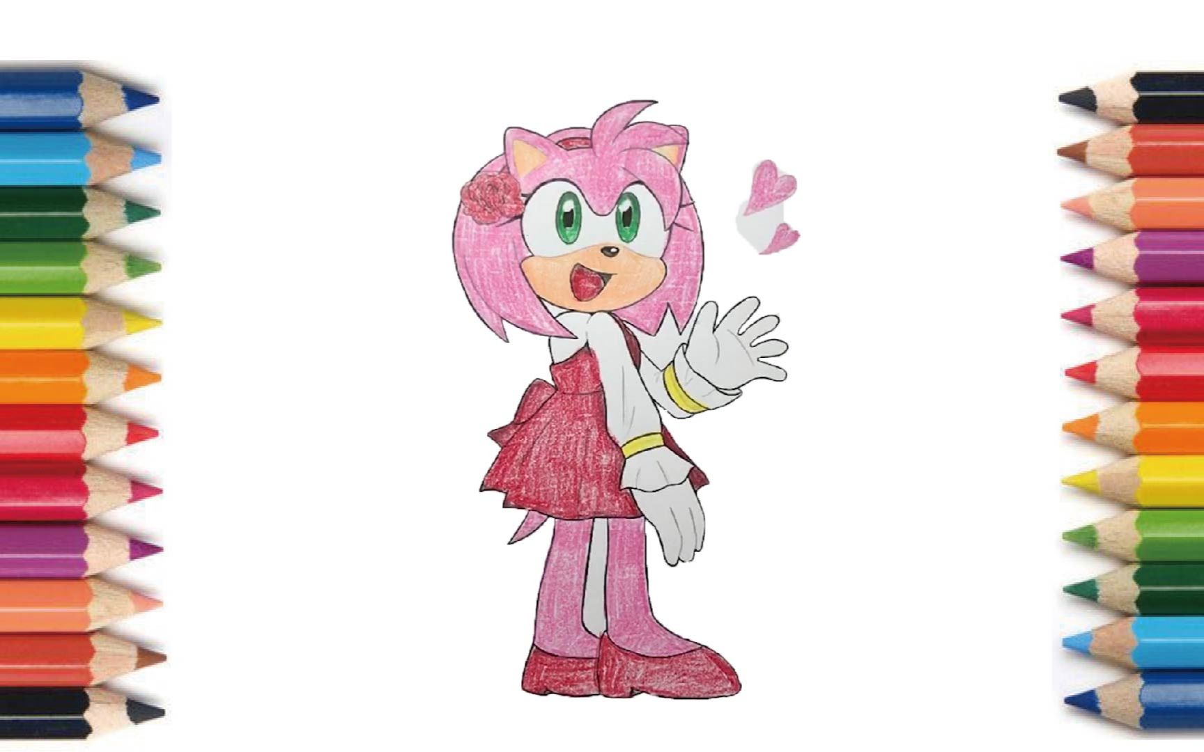 【coloring】amy rose【塗り絵】エミーローズ 【涂色】艾咪·罗斯