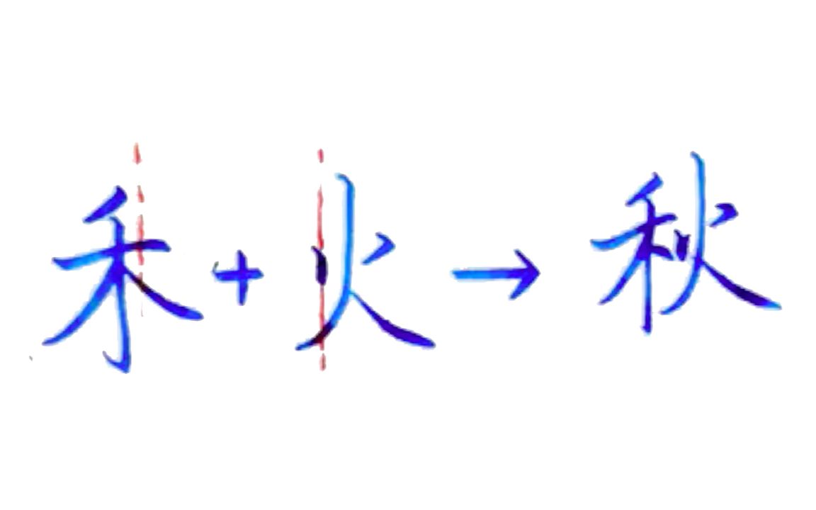 【练字】中秋写秋,“秋”字写好的关键哔哩哔哩bilibili