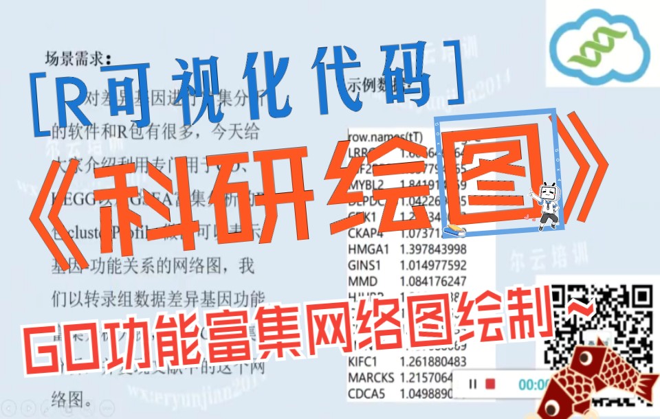 [图]【生信分析技巧】R可视化代码分享：基因与功能之间的关系——GO功能富集网络图绘制/科研/研究生/0基础学生信