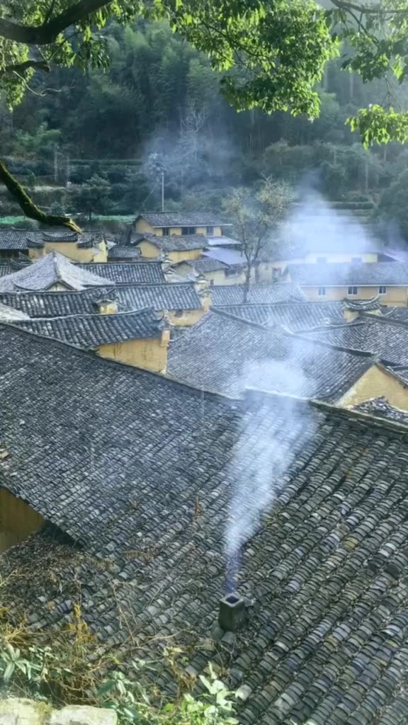 从前慢·屋檐洒雨滴,炊烟袅袅起 #世外桃源40077