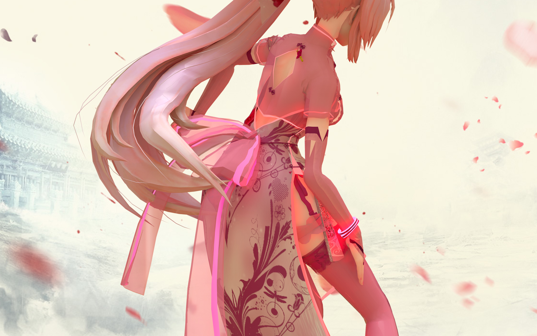 【mmd/c4d/桃花旗袍】巡音呆毛会发光_哔哩哔哩 (゜-゜)つロ 干杯