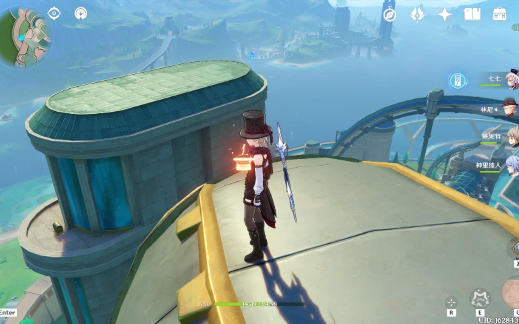 原神4.0枫丹枫丹廷最高处的水神瞳 大宝箱,乘坐安东罗杰飞行器落上去