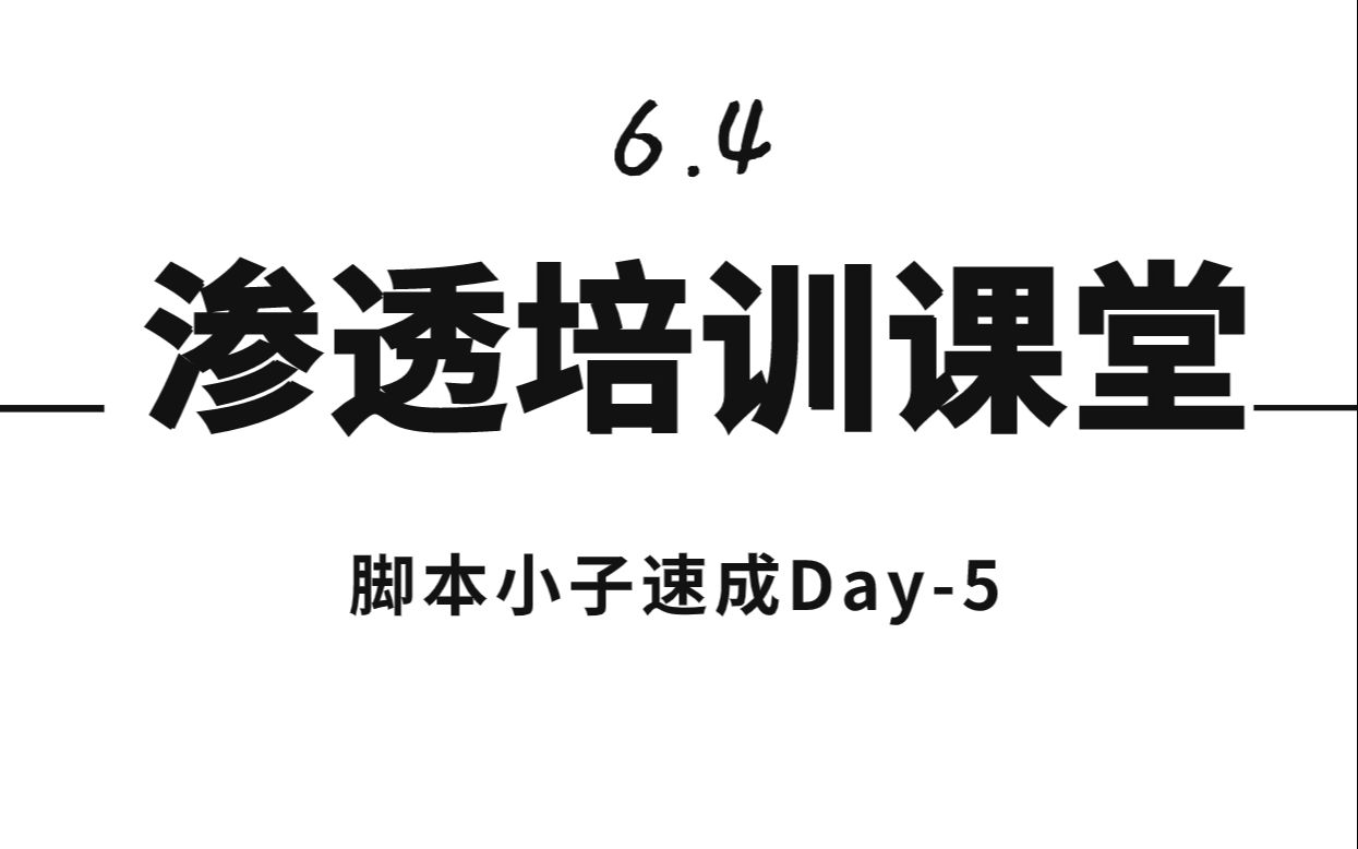 【渗透测试】脚本小子速成day5(完结)哔哩哔哩bilibili