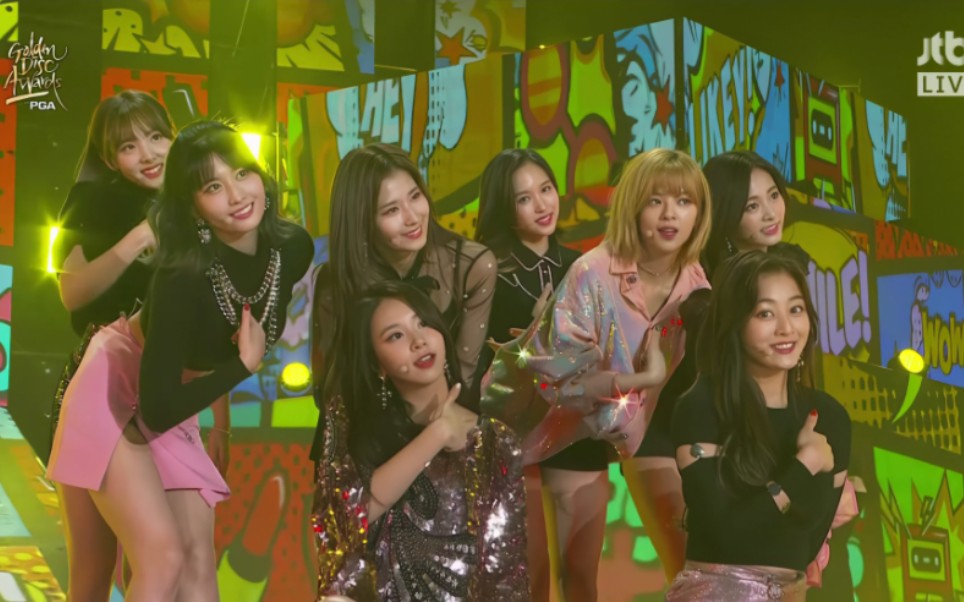 【4k 60帧】【twice】"likey"舞台|jtbc金唱片奖|180111