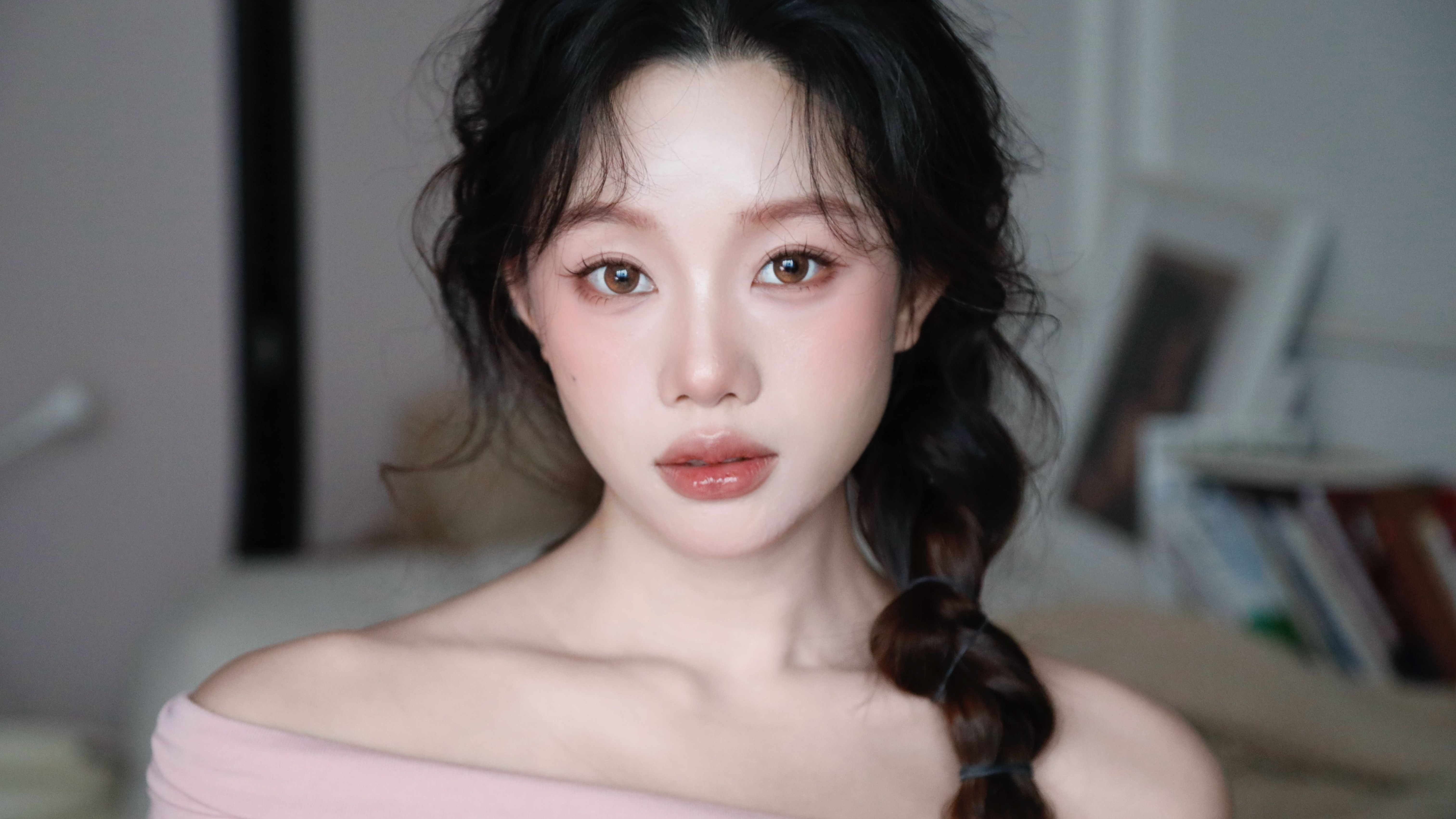 妆发跟练🫧独属春日的透明感•͈ᴗ⁃͈★蜜桃粉淡颜🍑