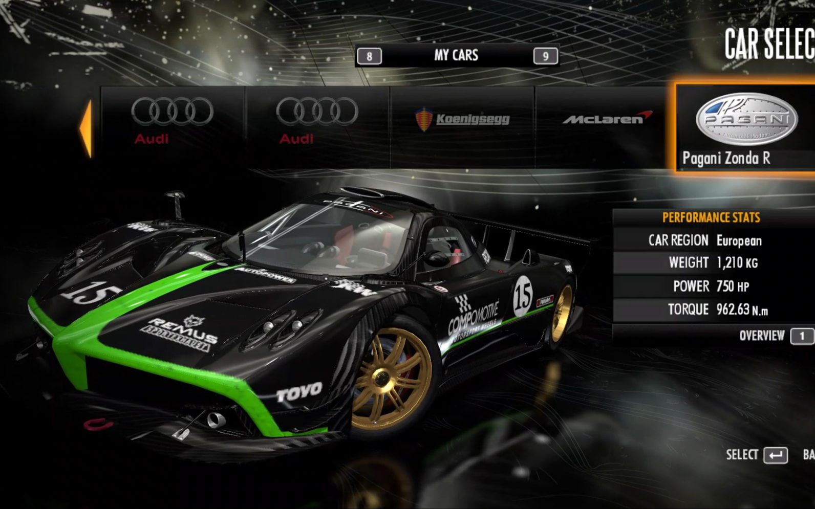 need for speed64 shift pagani zonda r 纽博格林圈速 709