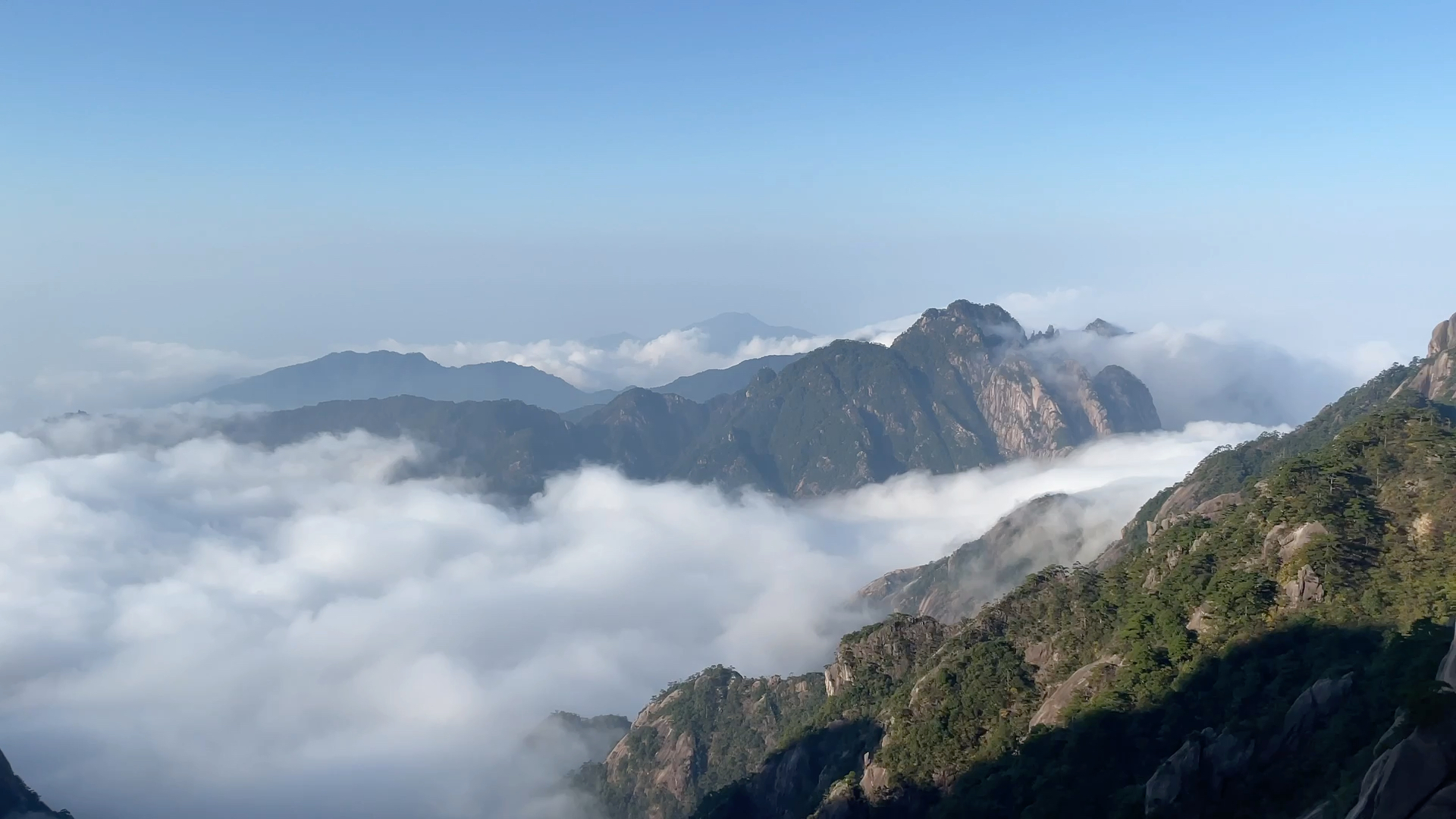 【黄山日出和云海】日出和云海同时遇上该是多大的幸运