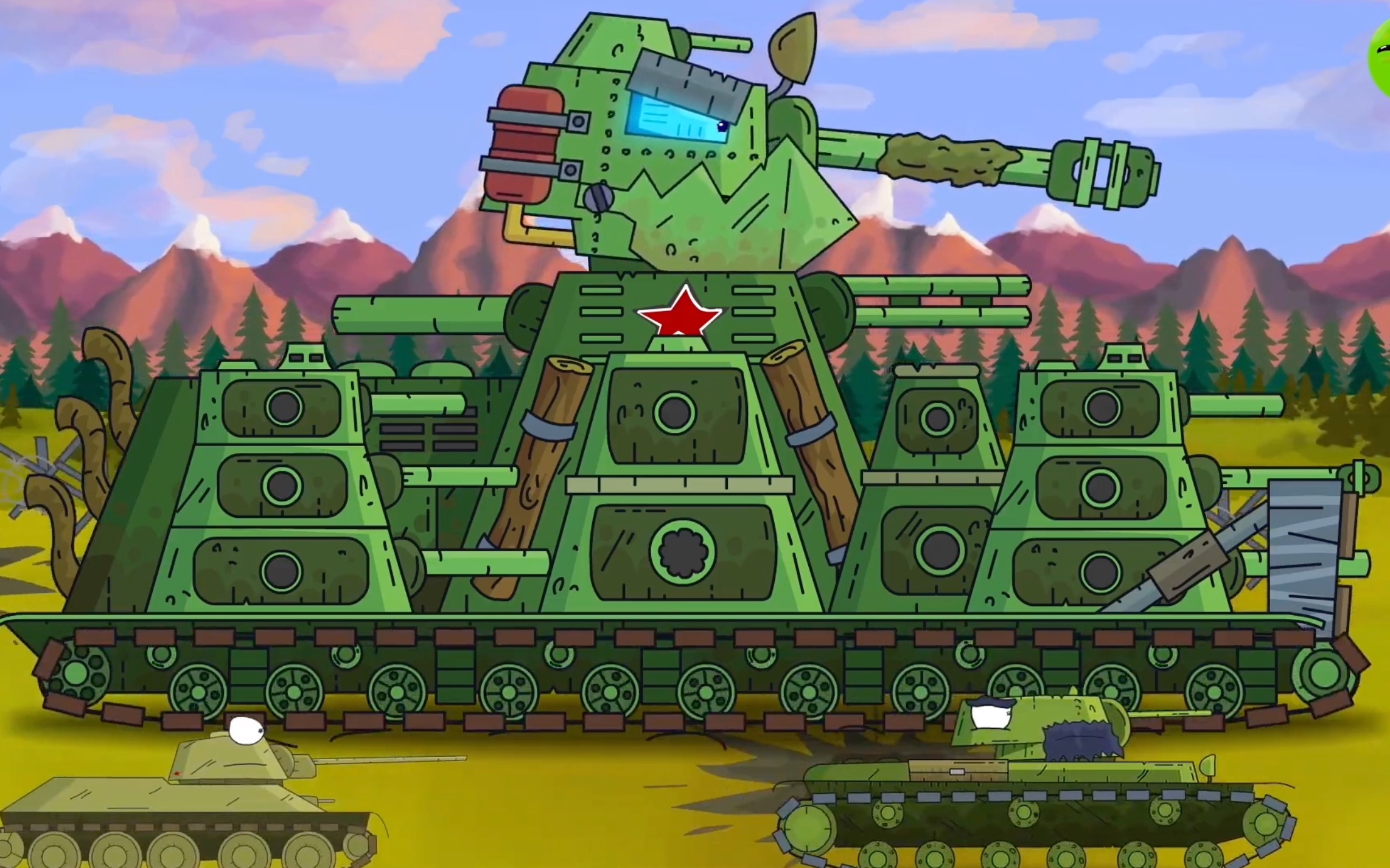 坦克世界动画:kv54大战德国坦克兵团,鹿死谁手最后才知道!