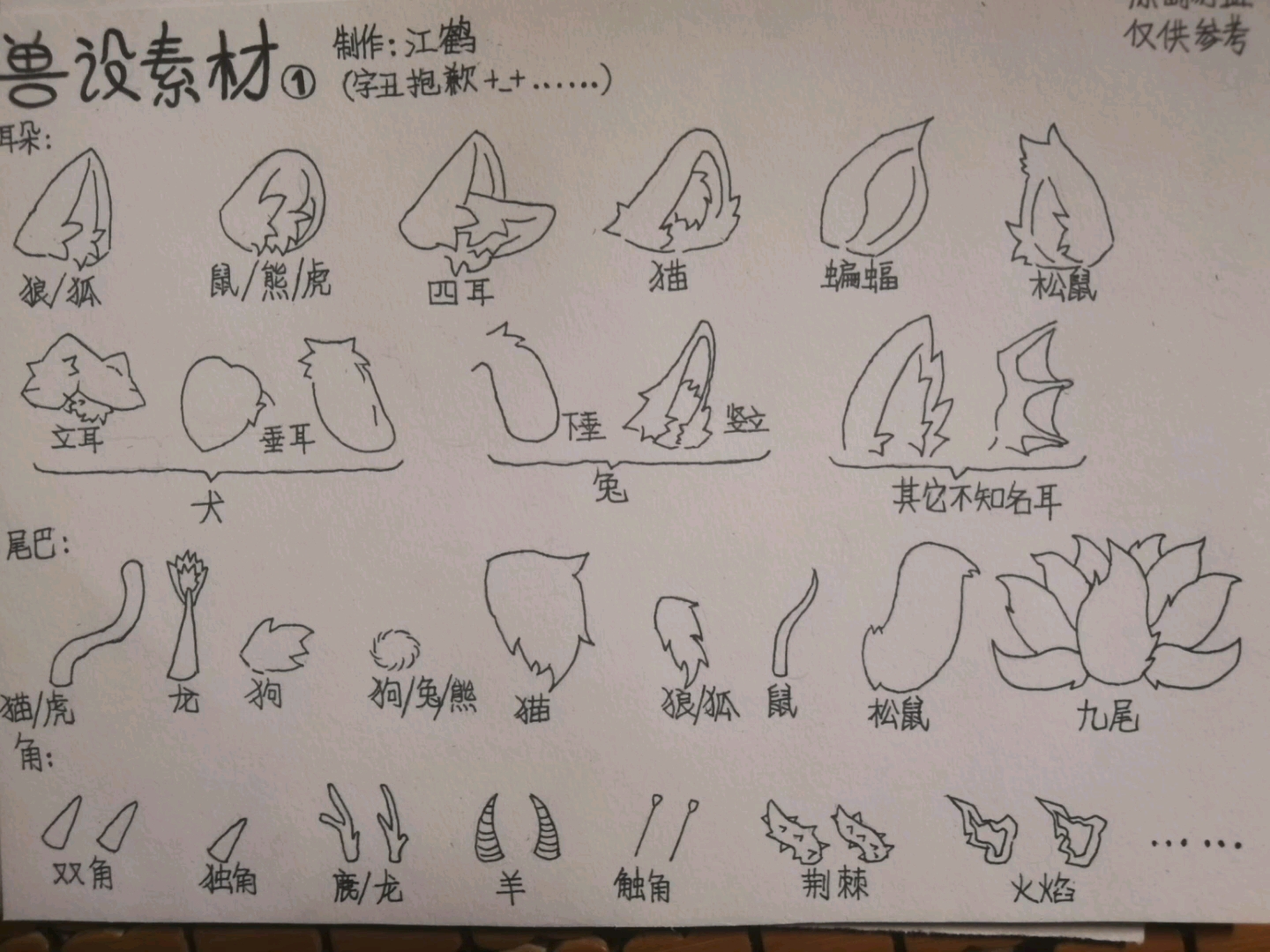 【江鹤】兽设素材分享