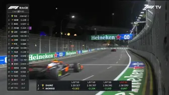 Скачать видео: F12023新加坡大奖赛正赛塞恩斯to法拉利：你们要每圈告诉我和诺里斯的差距