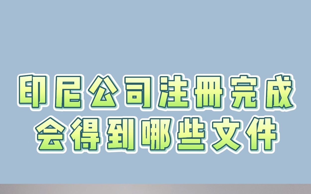 印尼公司注册完成会得到哪些文件哔哩哔哩bilibili