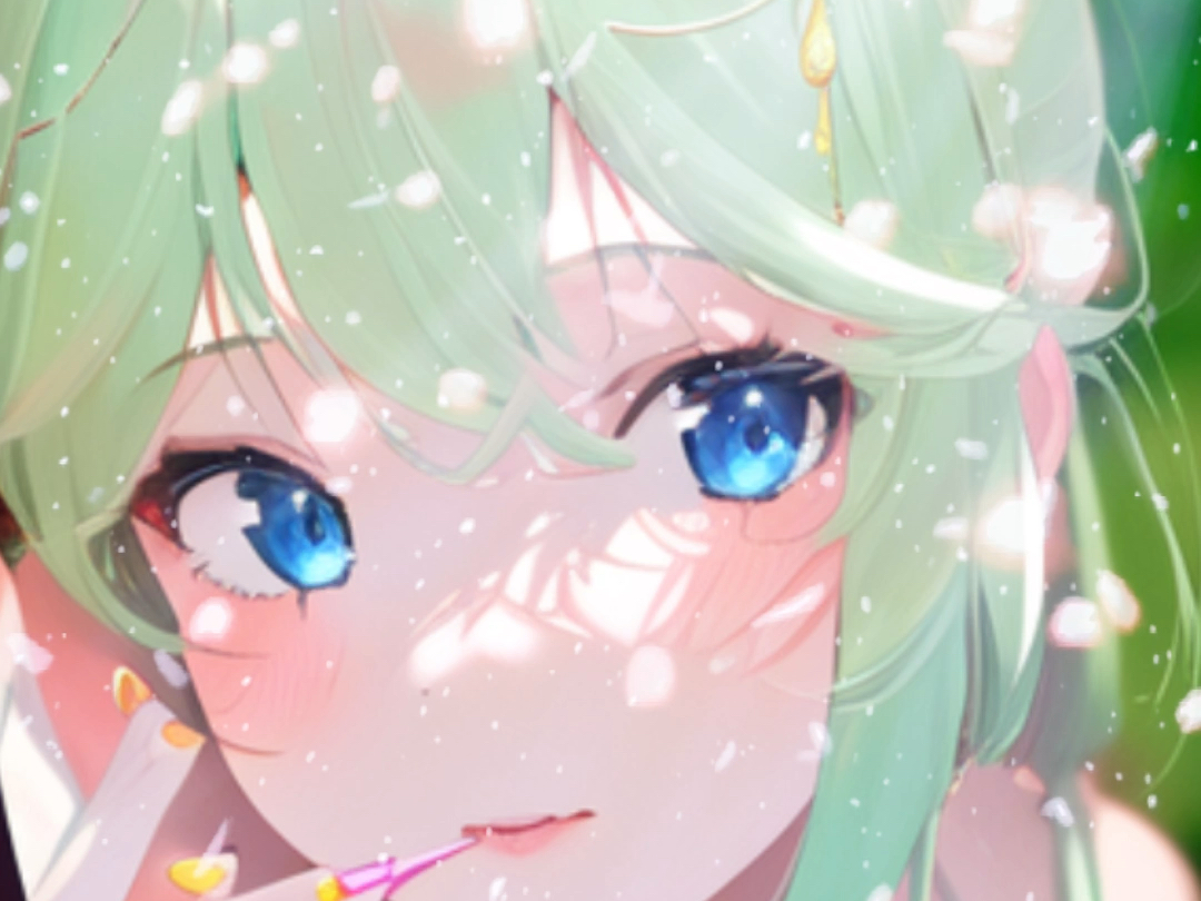 98绿发少女98——夏日阳光下的清新美少女