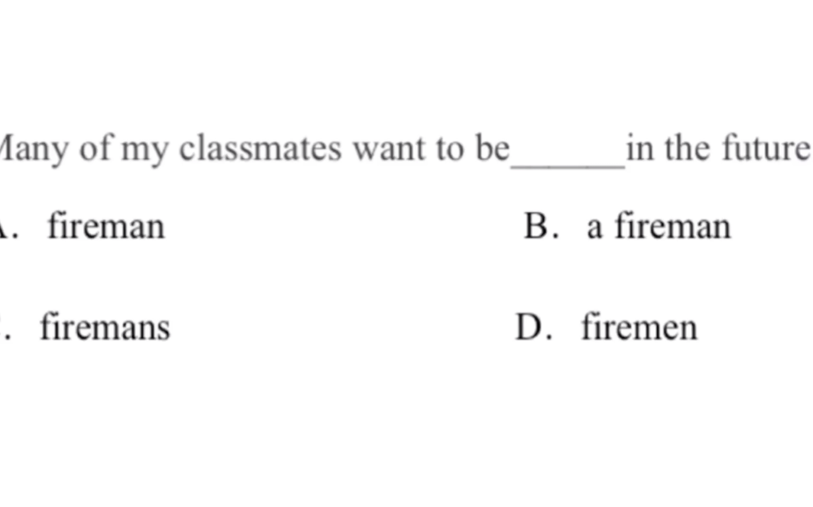 初中英语选择题,fireman如何变复数?哔哩哔哩bilibili