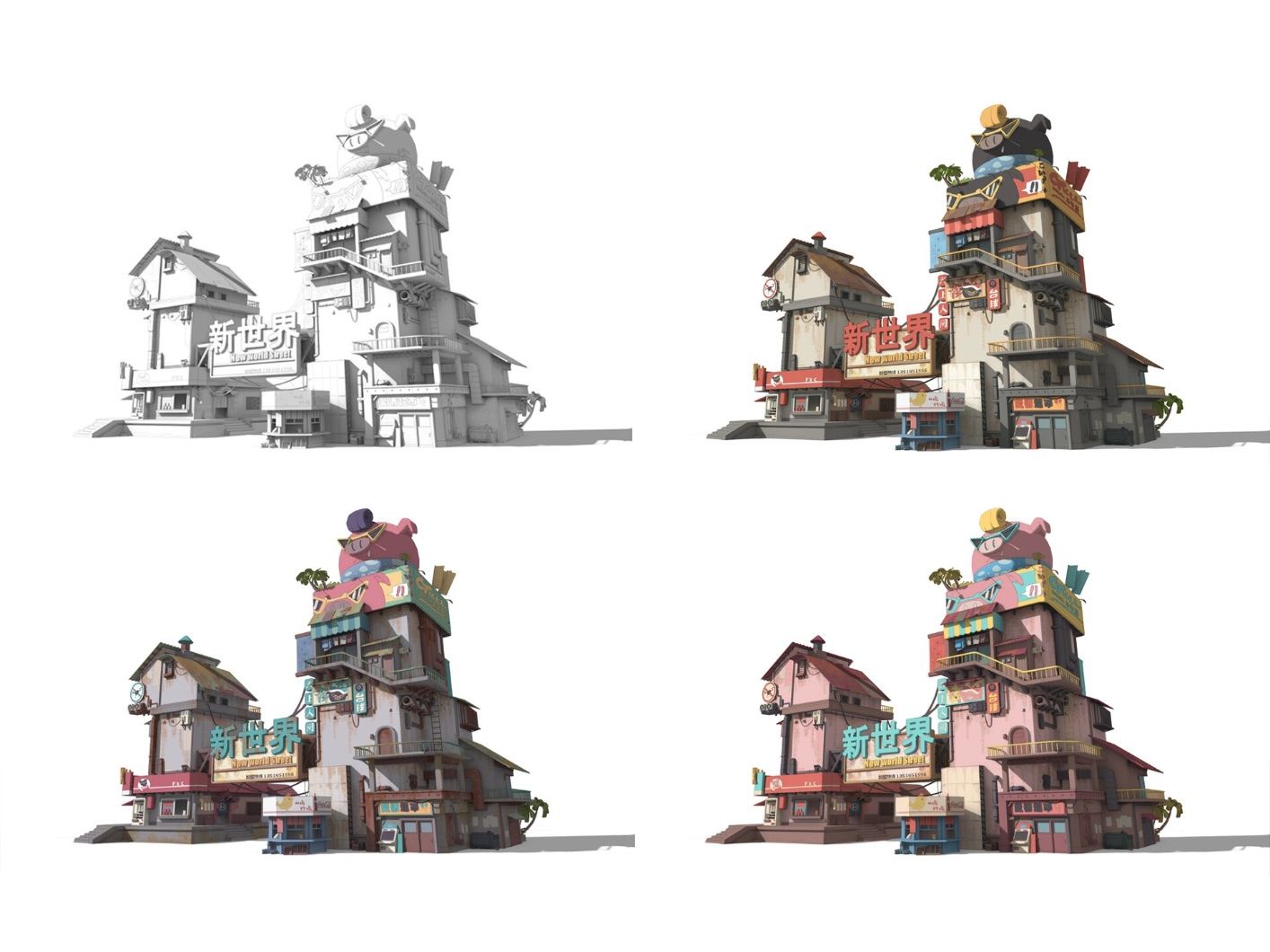 【3dmax建模】大型单体建筑模型制作案例,超详细讲解思路,新手进阶