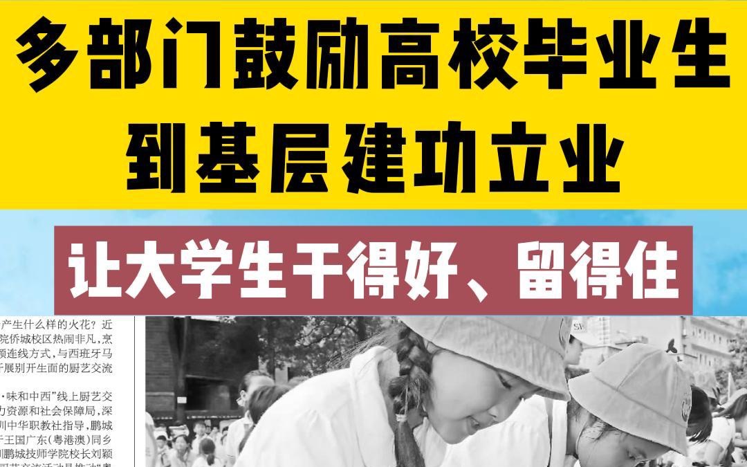 多部门鼓励高校毕业生到基层建功立业!海南省优化服务保障、推动聚才兴业 #三支一扶 #特岗计划 #西部计划哔哩哔哩bilibili