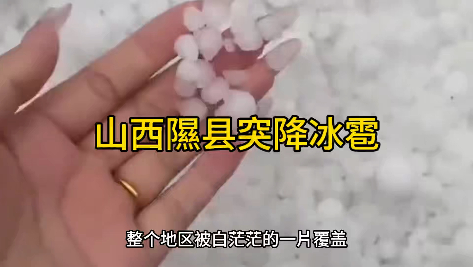 山西隰县突降冰雹,白茫茫的一片跟雪一样,农民的苹果和梨遭殃了哔哩哔哩bilibili