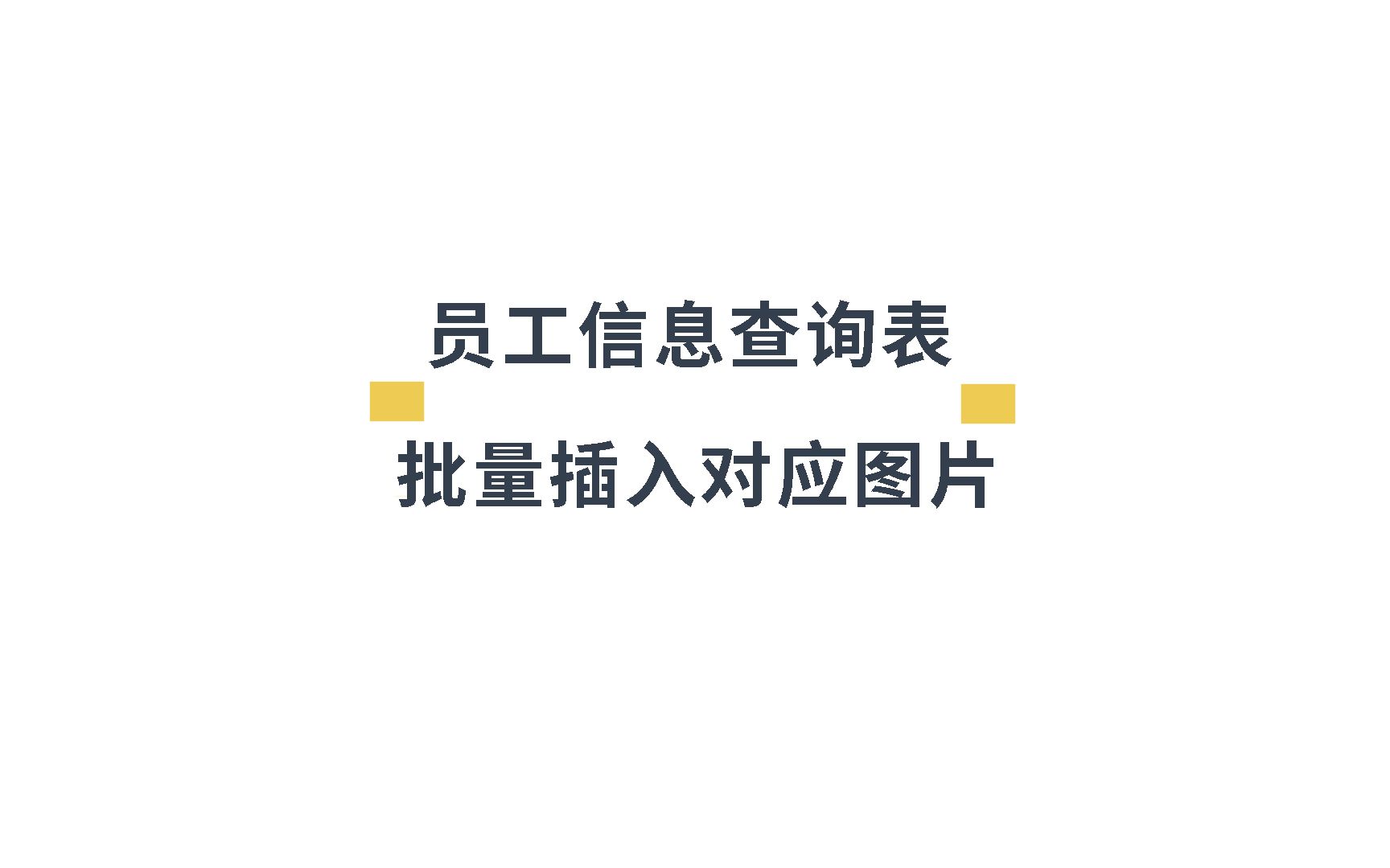 Excel 基础教程员工信息查询表与批量插入对应图片哔哩哔哩bilibili