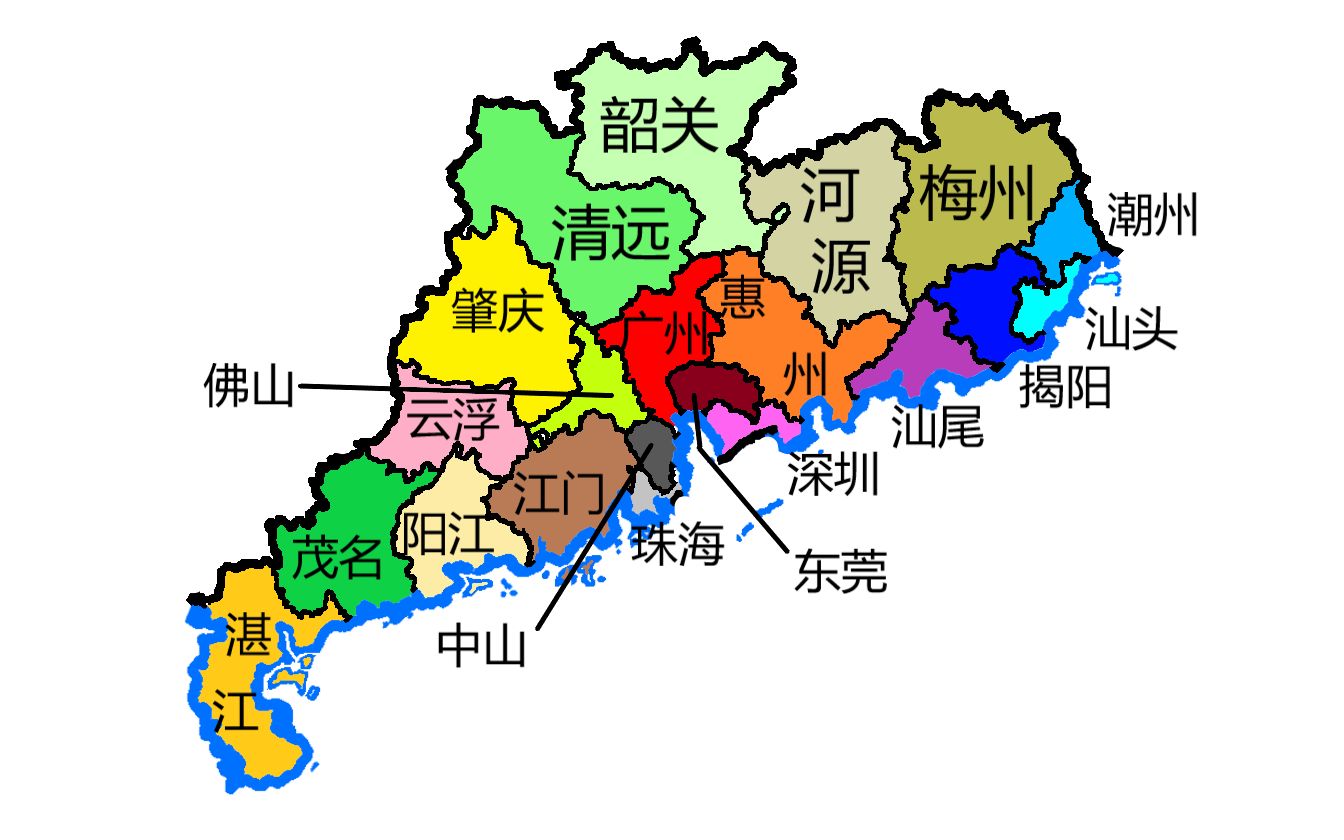 一个广东人眼中的广东地图