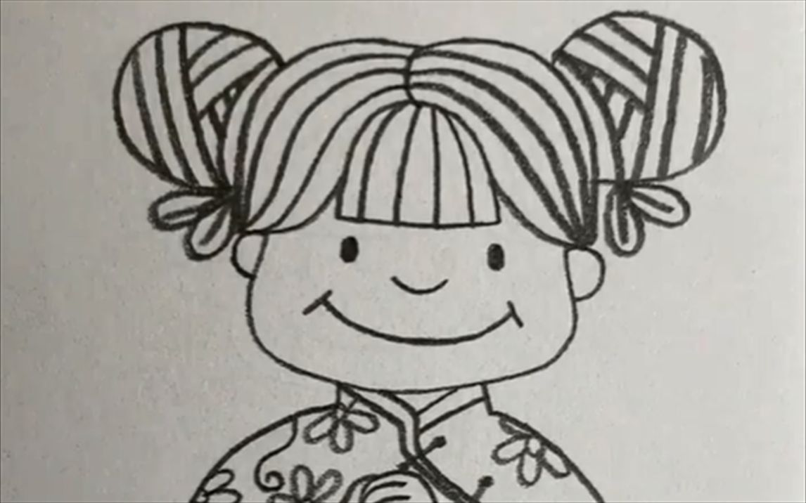 瓜子脸的小女孩怎么画图片