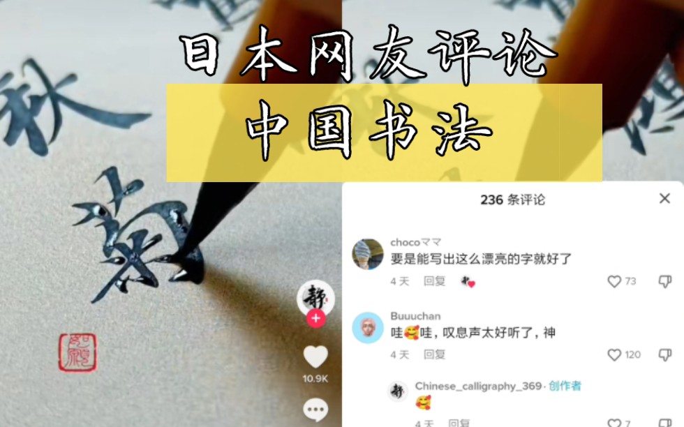 【tiktok】日本网友评论中国书法