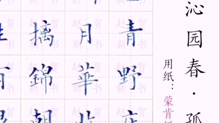 [图]赵老师稀有美工钢笔作品《沁园春•弧馆灯青》 #钢笔字 #硬笔书法 #练字