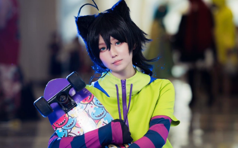 【kitty昸菓乃】miya猫猫无限滑板知念实也cos