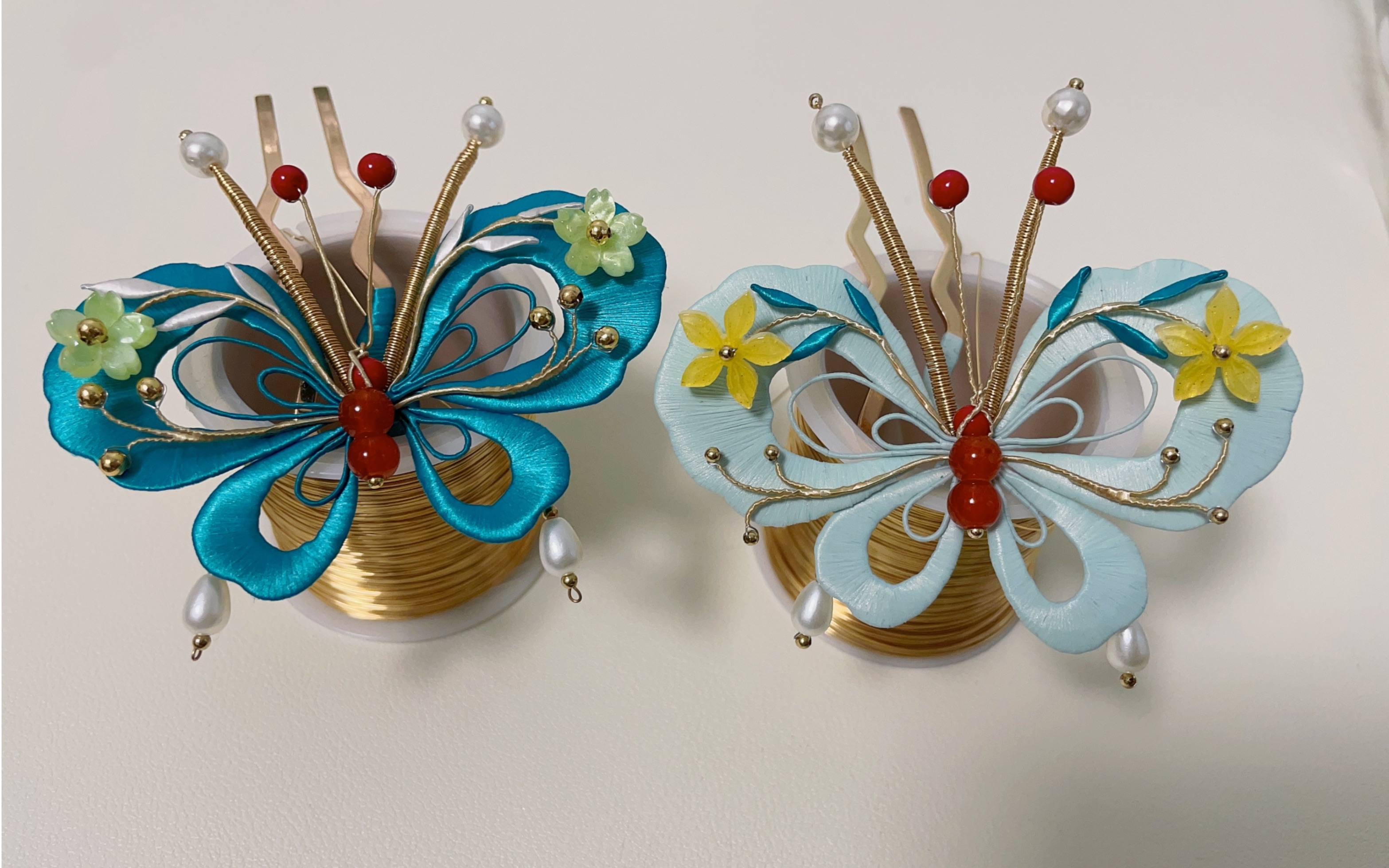 缠花 多宝蝴蝶簪(簪稿来自于小红薯@小夏设计)