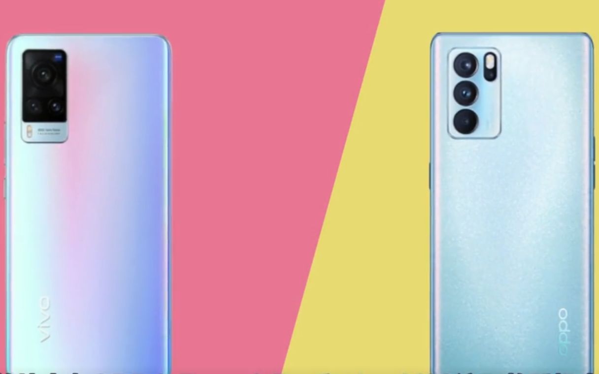 opporeno6pro横向对比vivox60,蓝绿厂pk
