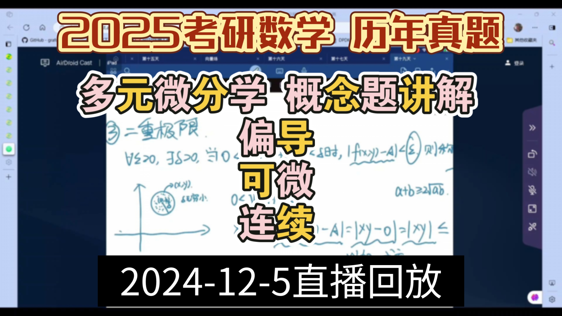 [图]【2025考研数学真题讲解】多元微分学概念难题讲解