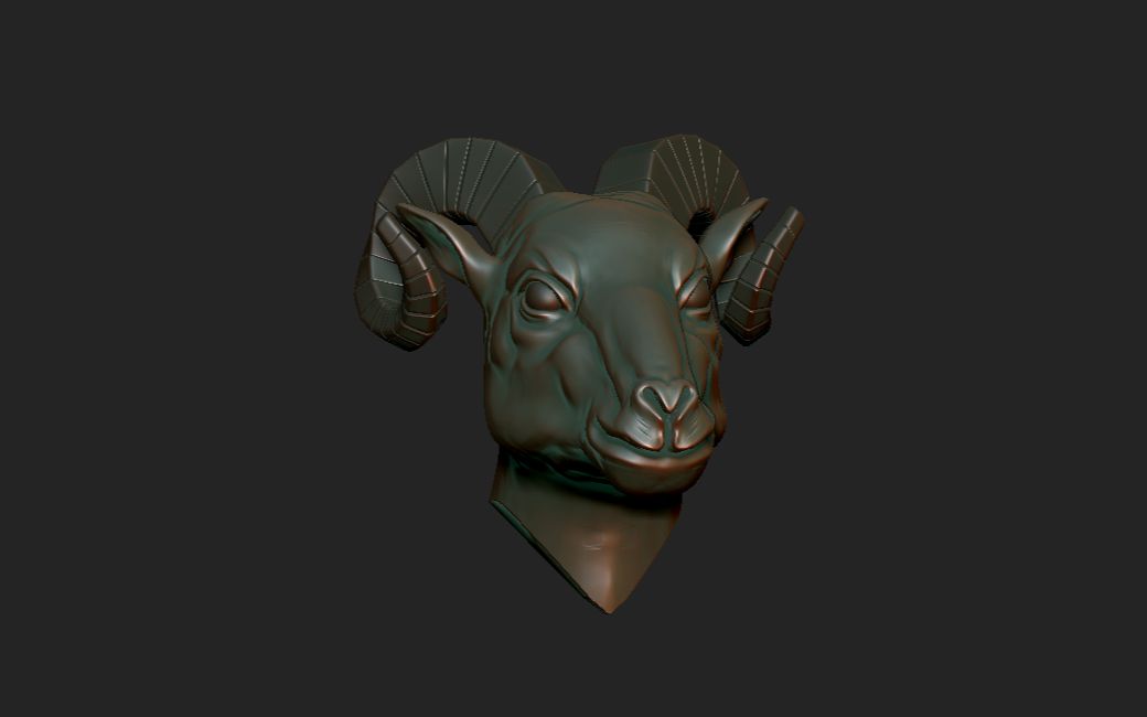 【ZBrush】雕刻基础视频:专业3D建模讲师讲解动物犄角全细节,羊头制作全流程哔哩哔哩bilibili