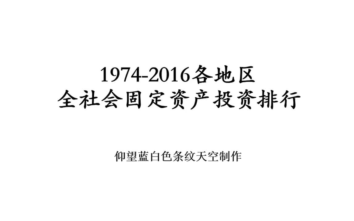 震惊!近50年以来居然这个地方的的固定资产投资最多!【数据可视化】哔哩哔哩bilibili