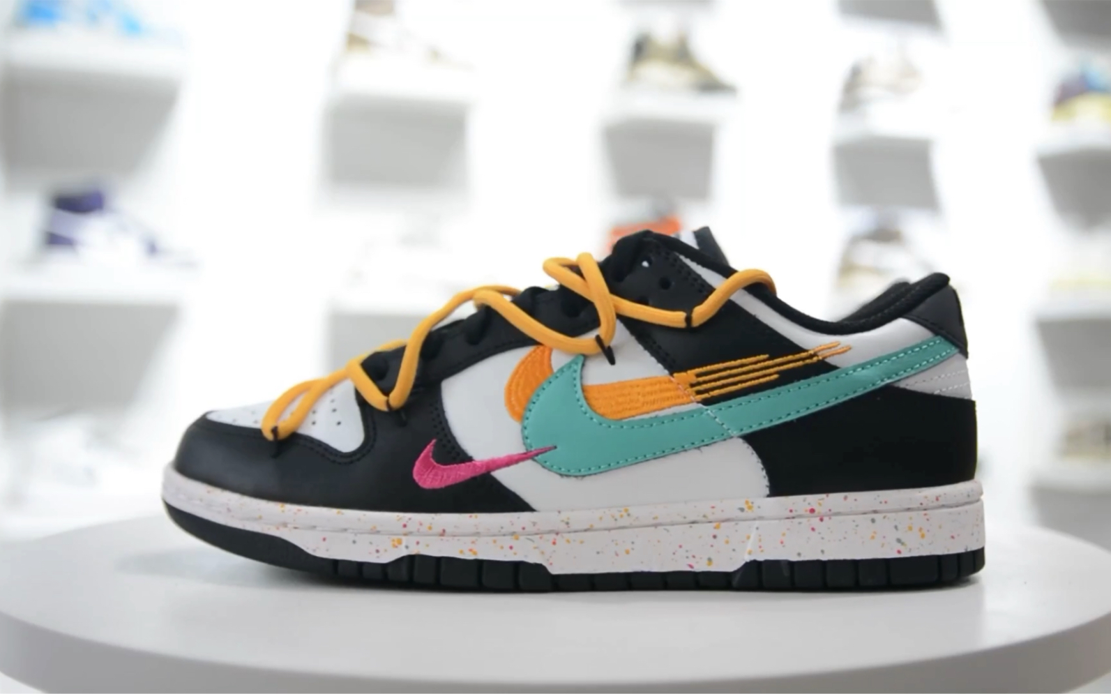 【权威实拍】nike dunk low 解构三钩 黑白黄蓝