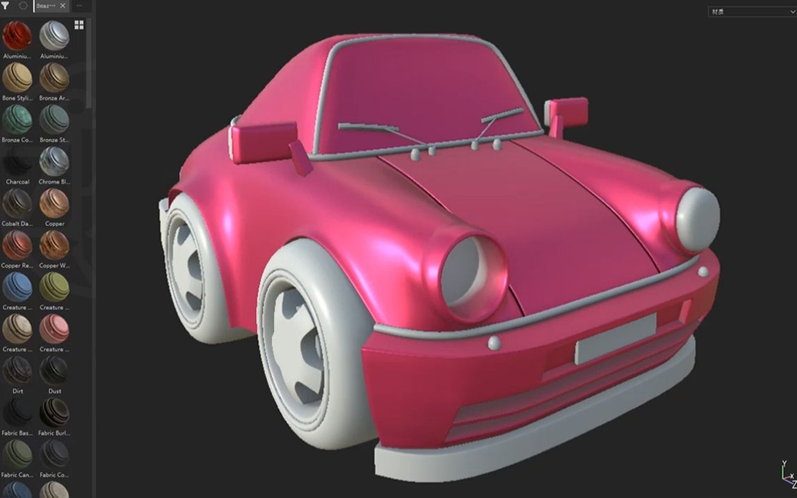 【maya次世代建模】"保时捷"小汽车模型制作;(模型 uv 材质贴图)