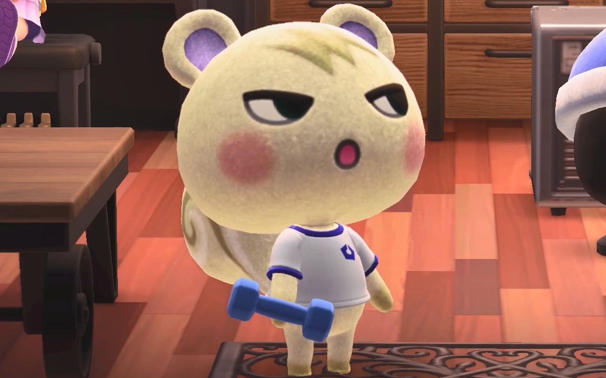 【动物森友会】超近距离观察小润举铁 还有他的大尾巴~_哔哩哔哩_bili