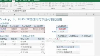 1.Vlookup、IF、IFERROR的使用与下拉列表的使用