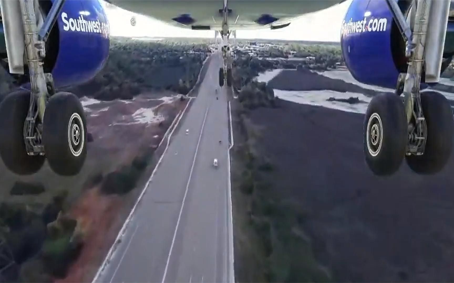 西南航空大型客机,高速低空沿路飞行,着陆在新西兰哔哩哔哩bilibili