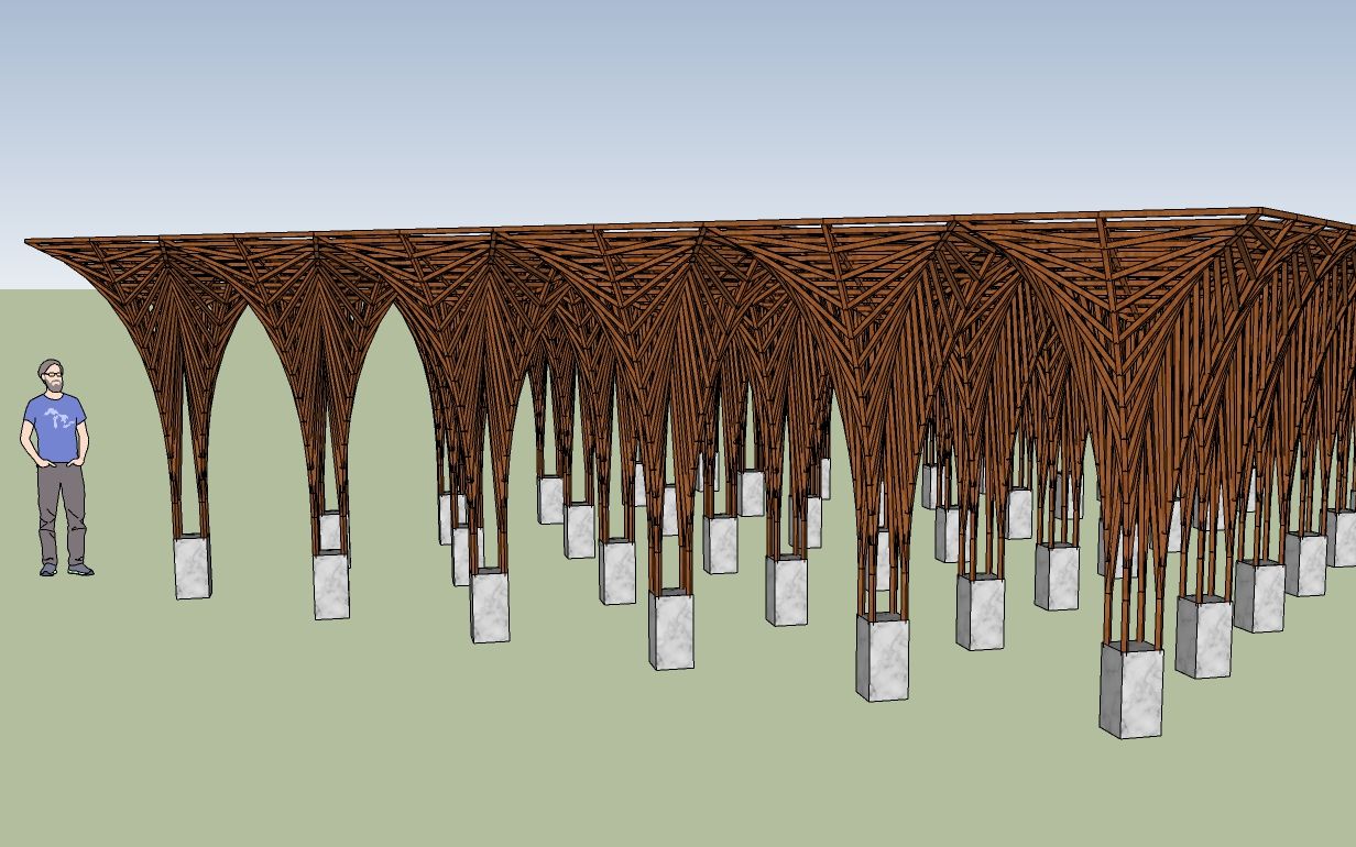 【SketchUp吧】木结构景观亭建模思路哔哩哔哩bilibili